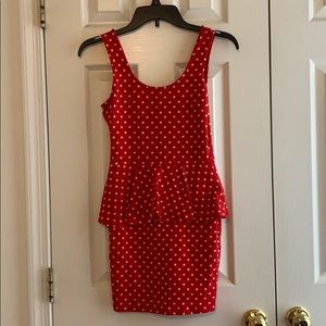 Red polka dot dress